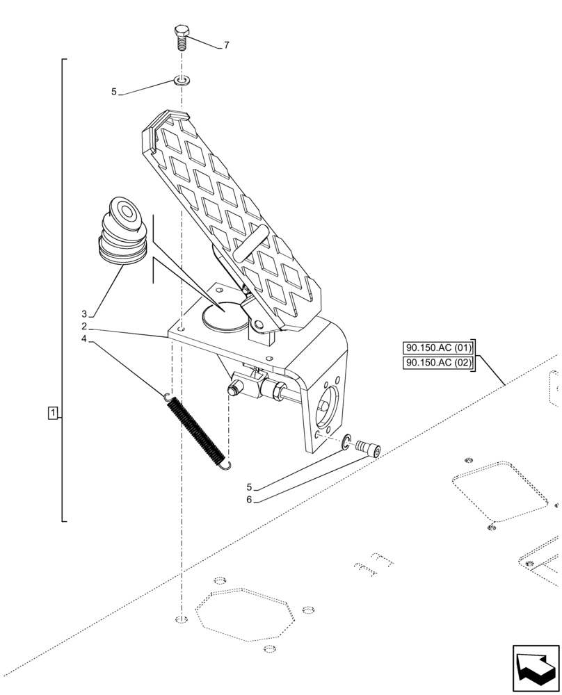 Схема запчастей Case 21F - (33.202.BN) - BRAKE, PEDAL (33) - BRAKES & CONTROLS