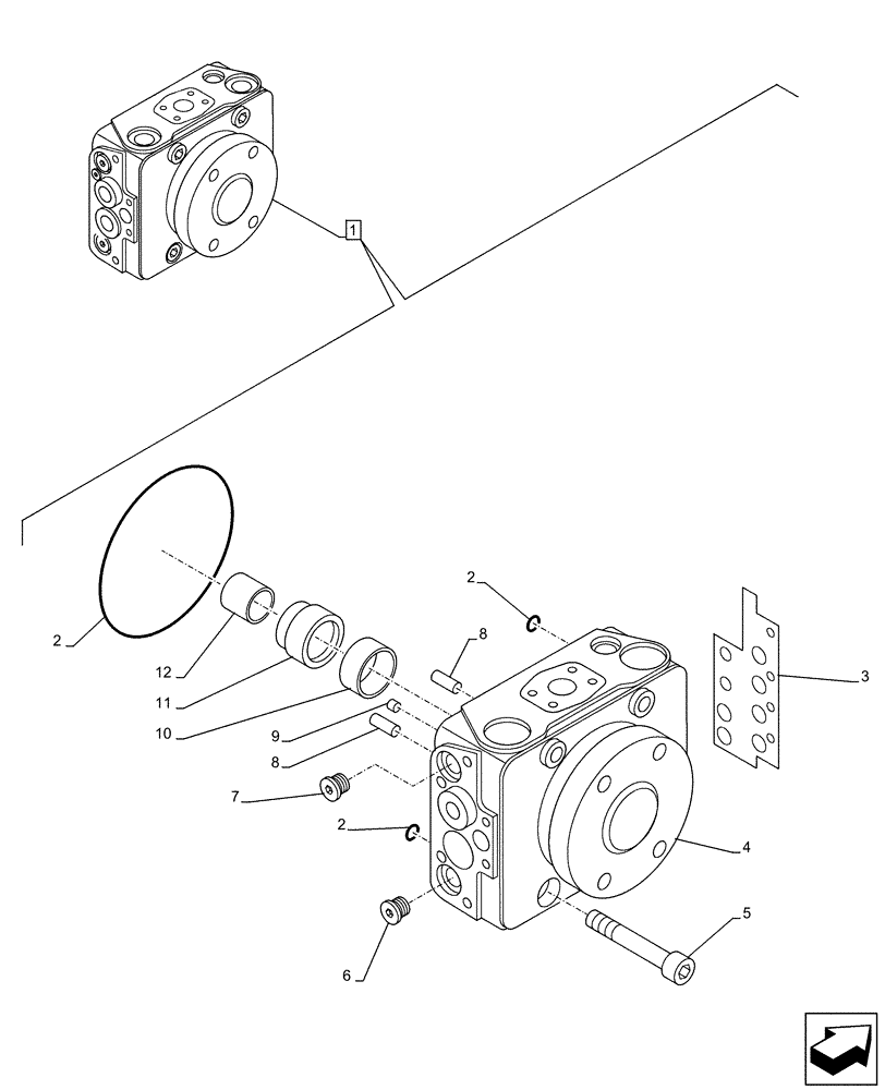 Схема запчастей Case 121F - (35.106.AD[05]) - HYDROSTATIC PUMP, COMPONENTS (35) - HYDRAULIC SYSTEMS