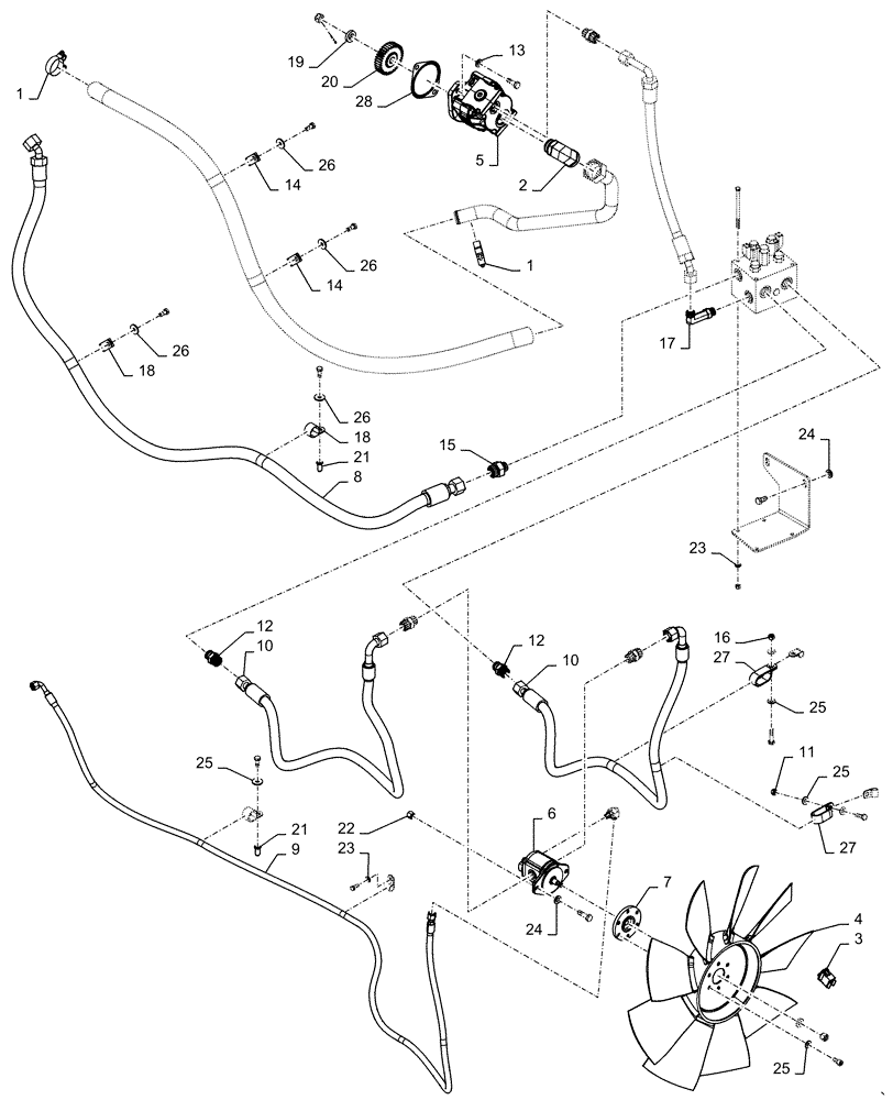 Схема запчастей Case 2050M LT - (10.414.AC[03]) - FAN (10) - ENGINE