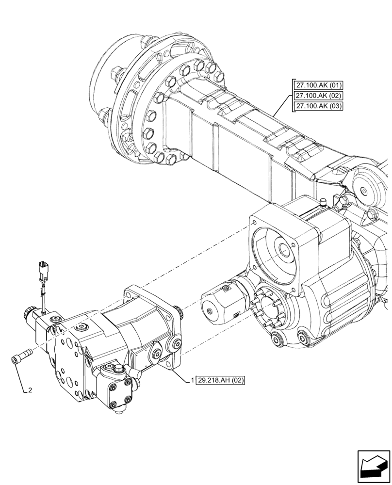 Схема запчастей Case 21F - (29.218.AH[01]) - HYDROSTATIC MOTOR (29) - HYDROSTATIC DRIVE