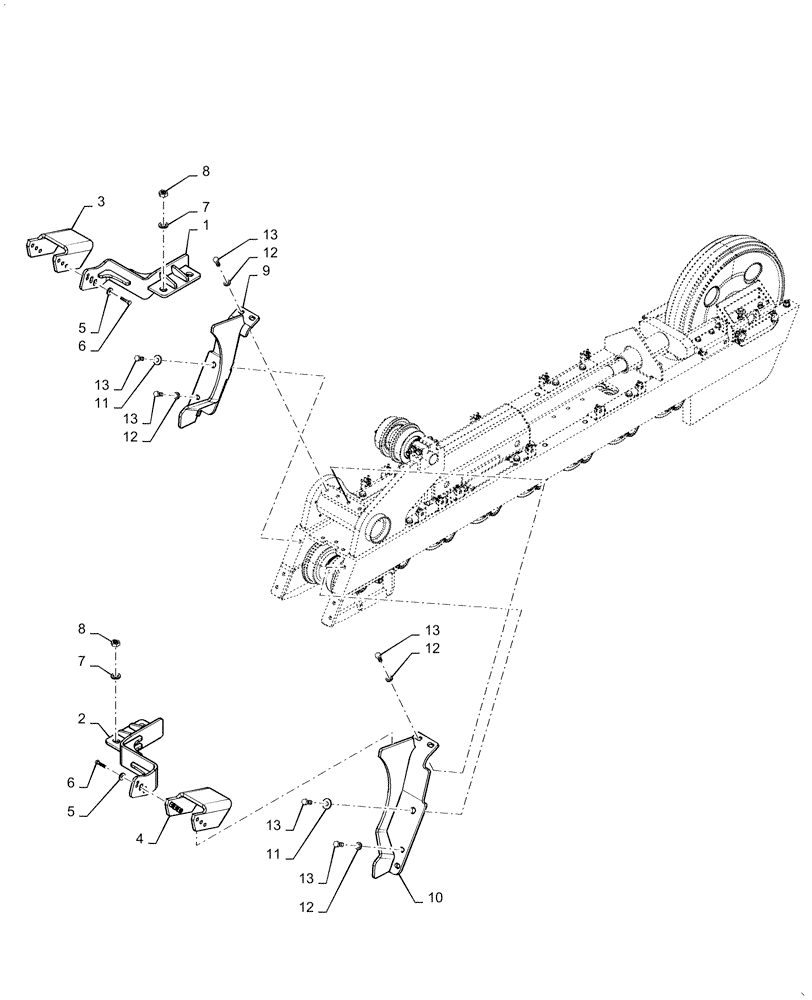 Схема запчастей Case 1650M XLT - (48.130.AM) - SPROCKET GUARD (48) - TRACKS & TRACK SUSPENSION