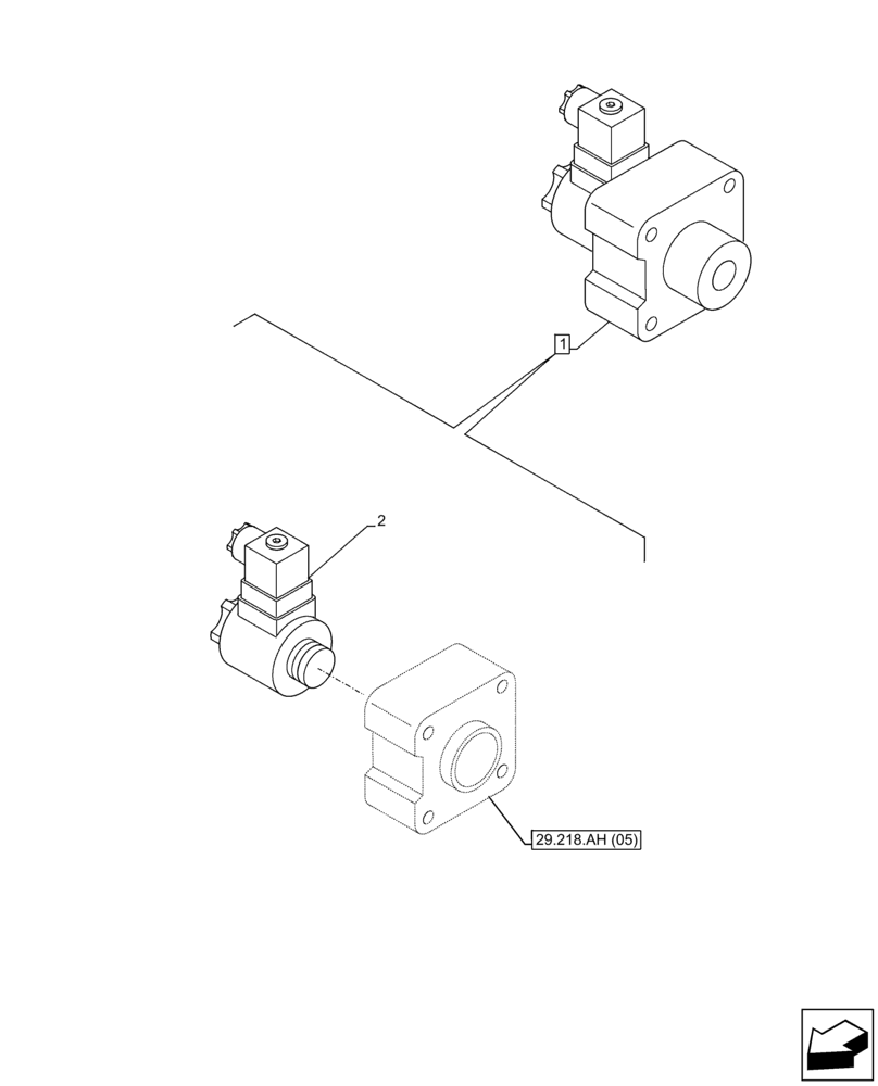 Схема запчастей Case 21F - (55.019.AJ) - HYDROSTATIC MOTOR, SOLENOID VALVE (55) - ELECTRICAL SYSTEMS