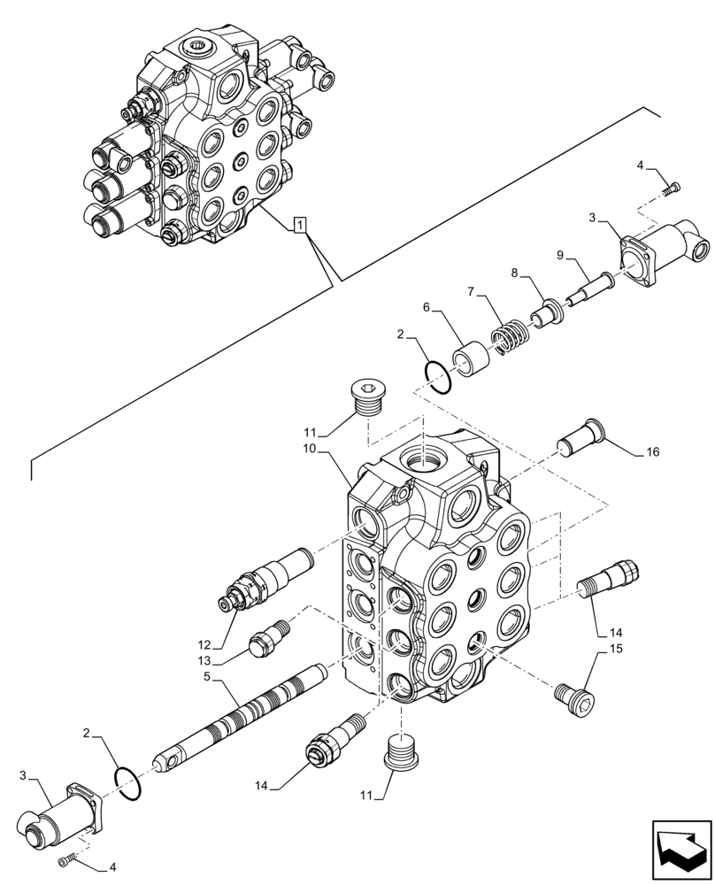 Схема запчастей Case 321F - (35.359.AG[04]) - DIRECTIONAL CONTROL VALVE, COMPONENTS (35) - HYDRAULIC SYSTEMS