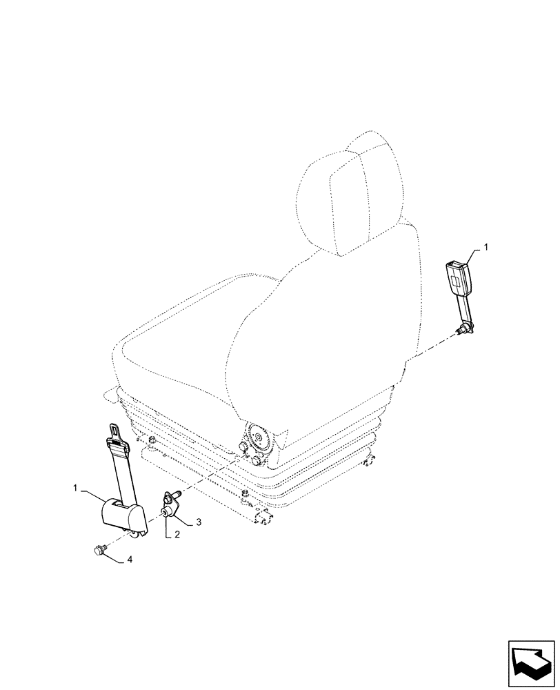 Схема запчастей Case CX36B - (90.124.AJ[01]) - SEAT BELT - 3 INCH (90) - PLATFORM, CAB, BODYWORK AND DECALS