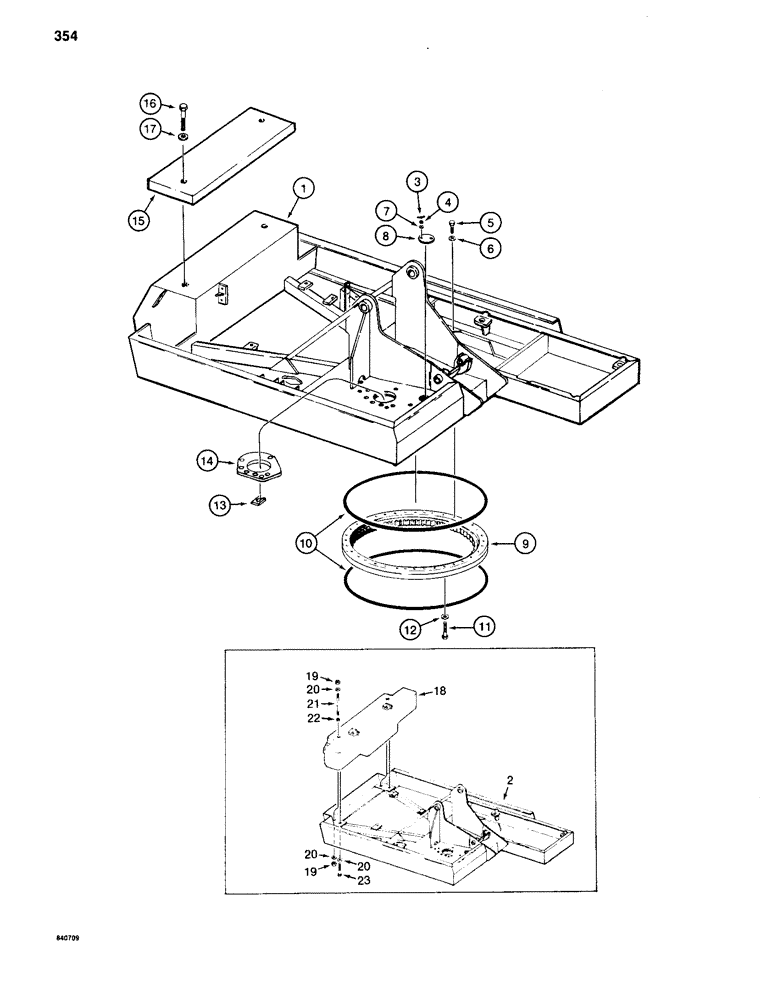 Схема запчастей Case 880C - (354) - TURNTABLE AND BEARING (04) - UNDERCARRIAGE