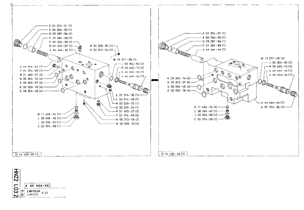 Схема запчастей Case 75C - (HN22 L03.2) - LIMITER - P22 (07) - HYDRAULIC SYSTEM