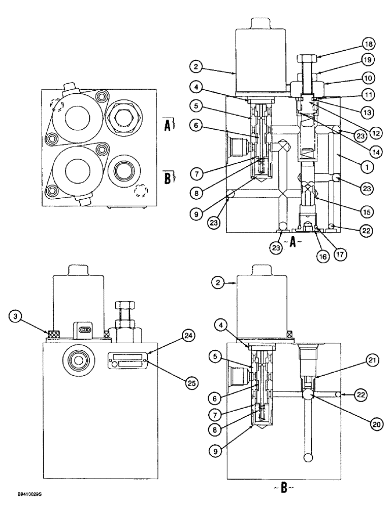 Схема запчастей Case 9030B - (8-162) - SWING BRAKE RELEASE VALVE (08) - HYDRAULICS