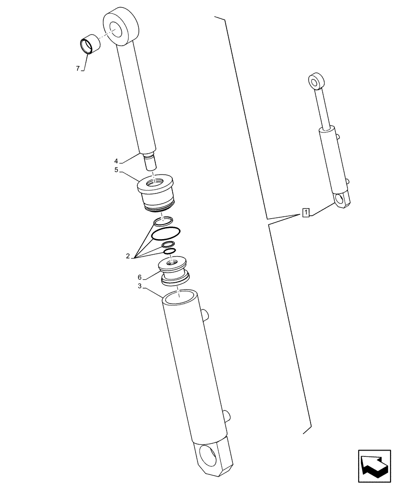 Схема запчастей Case 221F - (35.723.AA[04]) - VAR - 734579, 734599, 734607, 734608 - BUCKET, CYLINDER, COMPONENTS (35) - HYDRAULIC SYSTEMS