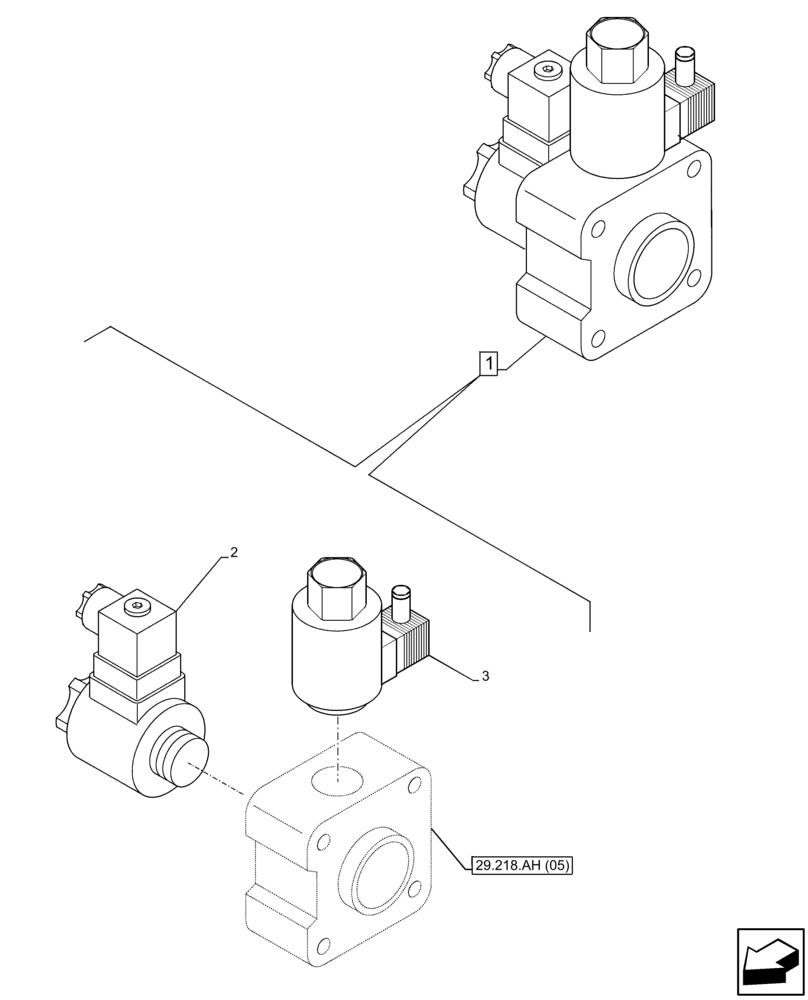 Схема запчастей Case 221F - (55.019.AJ) - HYDROSTATIC MOTOR, SOLENOID VALVE (55) - ELECTRICAL SYSTEMS