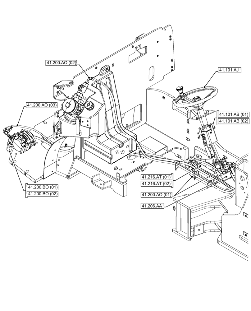 Схема запчастей Case 21F - (00.000.41) - PICTORIAL INDEX - STEERING (00) - GENERAL & PICTORIAL INDEX