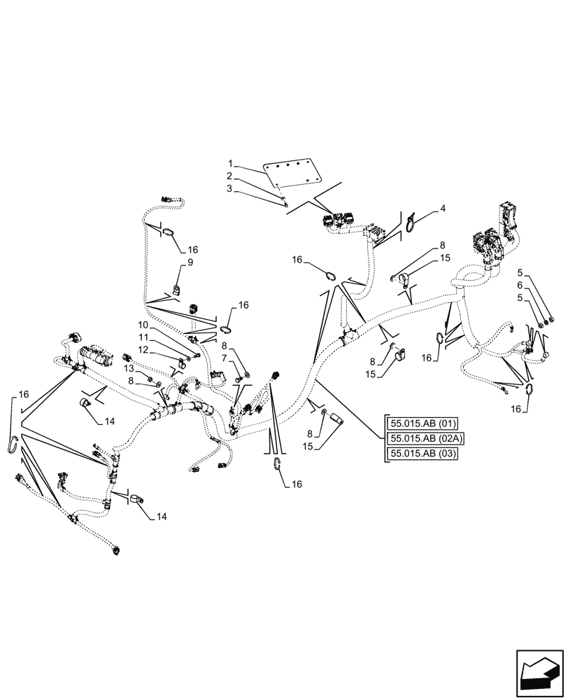 Схема запчастей Case 221F - (55.015.AB[04A]) - HARNESS, ENGINE - END DATE 28 FEBRUARY 2017 (55) - ELECTRICAL SYSTEMS