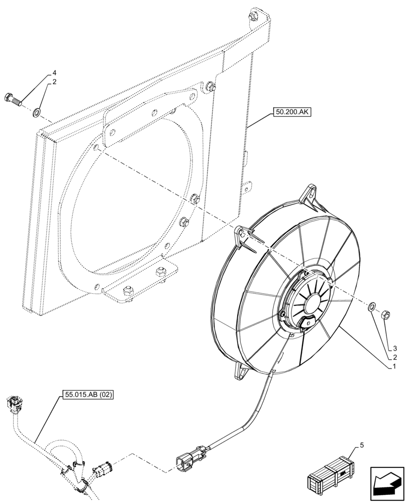 Схема запчастей Case 21F - (55.050.AS[03]) - VAR - 734506 - AIR CONDITIONER, BLOWER (55) - ELECTRICAL SYSTEMS