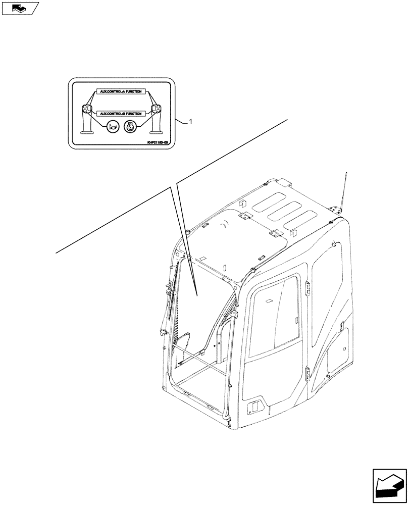 Схема запчастей Case CX160C - (90.108.AA[06]) - DECALS - HAND CONTROL (90) - PLATFORM, CAB, BODYWORK AND DECALS