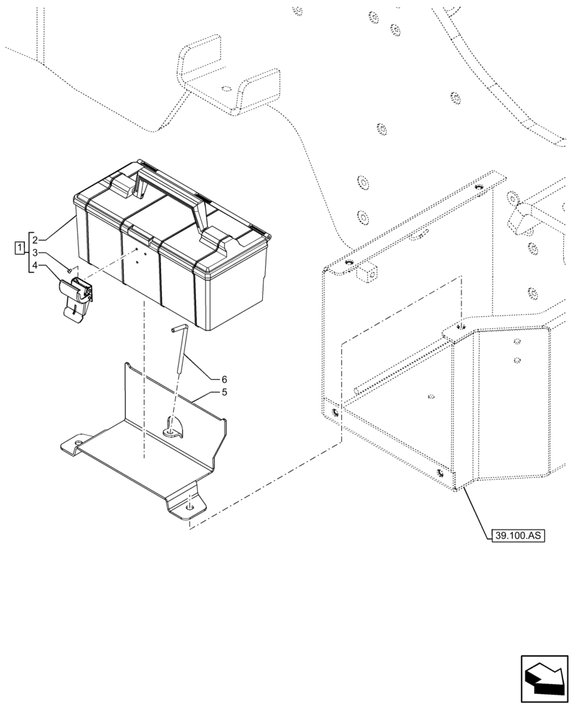 Схема запчастей Case 21F - (88.100.AH) - VAR - 734595 - TOOL BOX (88) - ACCESSORIES