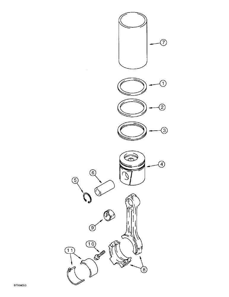 Схема запчастей Case 9010B - (2-096) - PISTONS AND CONNECTING RODS, 4TA-390 EMISSIONS CERTIFIED ENG, *P.I.N. DAC01#2001 & AFT, CONNCT RODS (02) - ENGINE