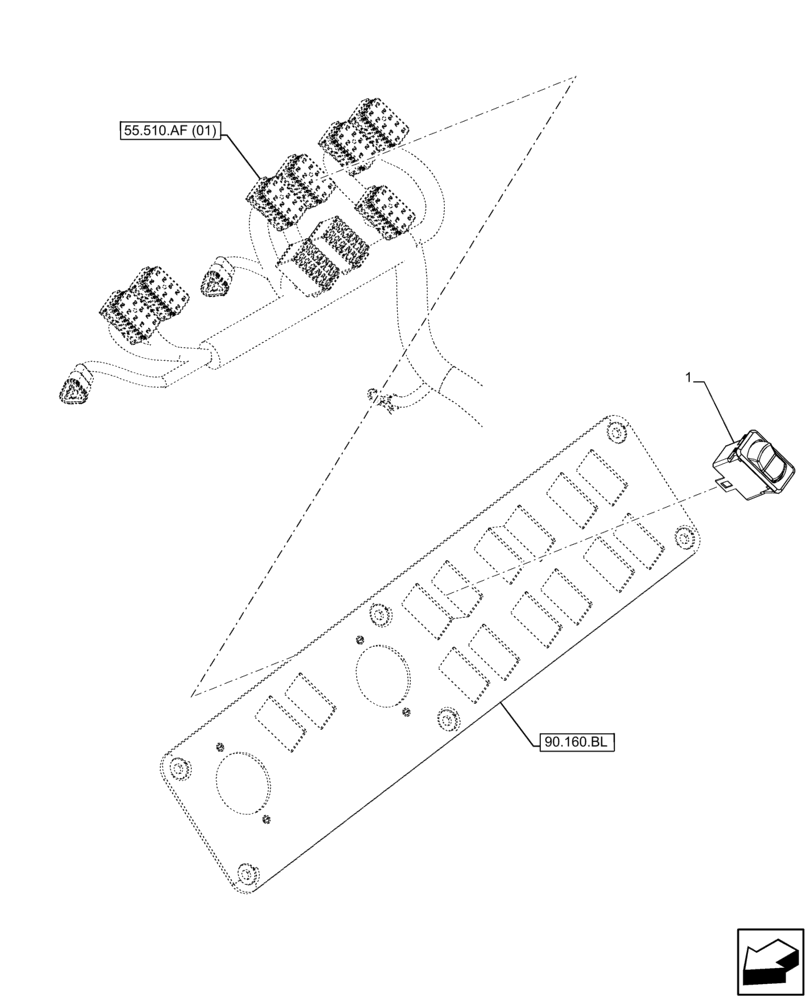 Схема запчастей Case 321F - (55.021.AF) - VAR - 734515 - PRESSURE SWITCH (55) - ELECTRICAL SYSTEMS