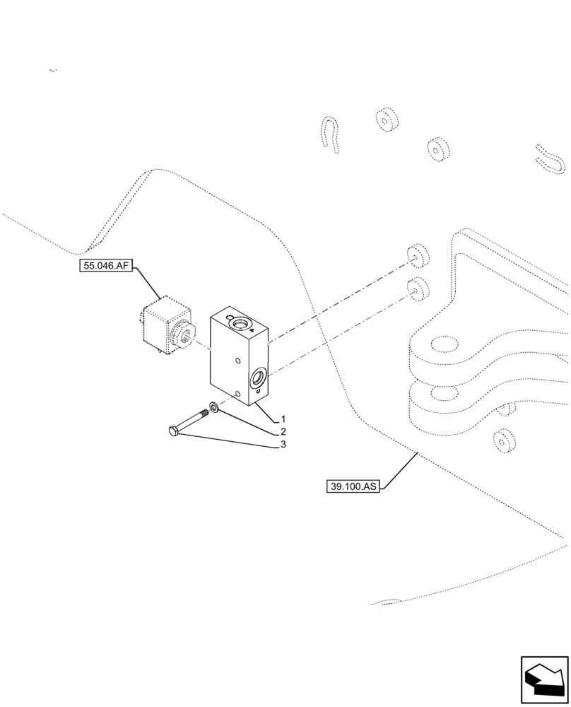 Схема запчастей Case 321F - (27.106.AP) - VAR - 734512, 734515 - DIFFERENTIAL LOCK, CONTROL VALVE (27) - REAR AXLE SYSTEM