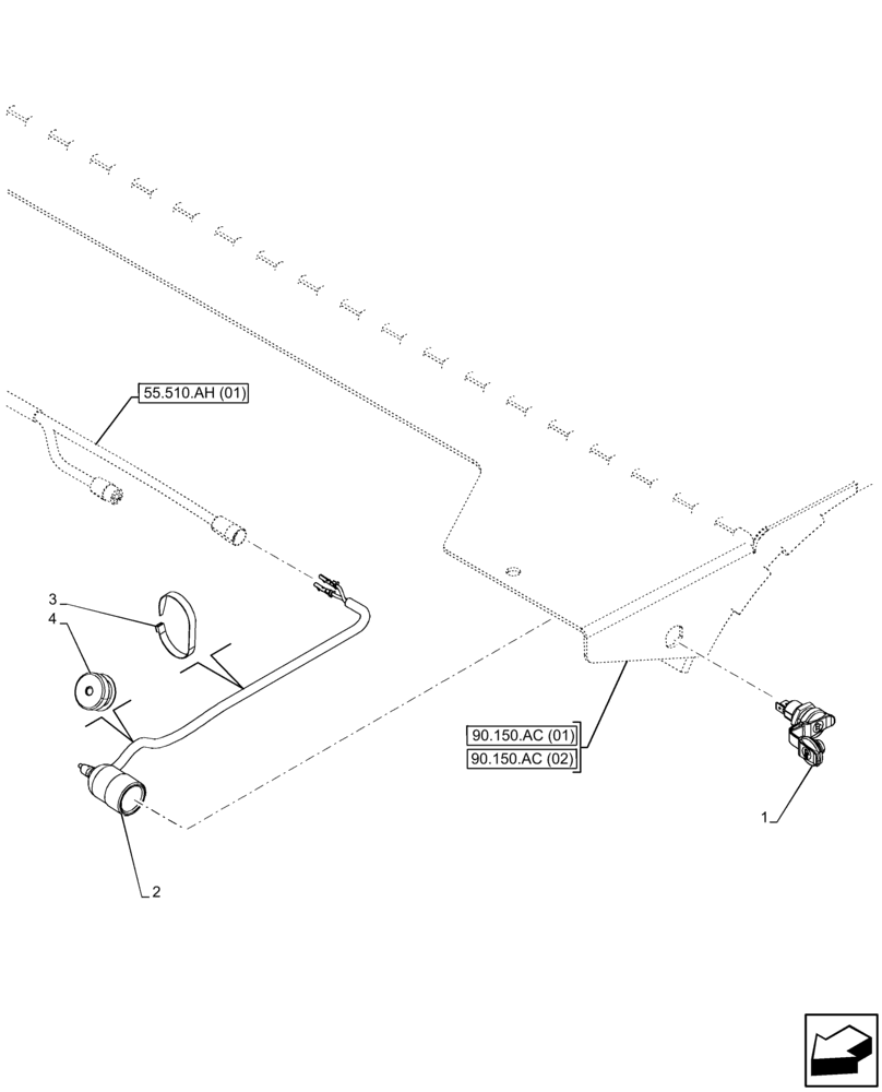 Схема запчастей Case 21F - (55.510.BM[01]) - SOCKET (55) - ELECTRICAL SYSTEMS