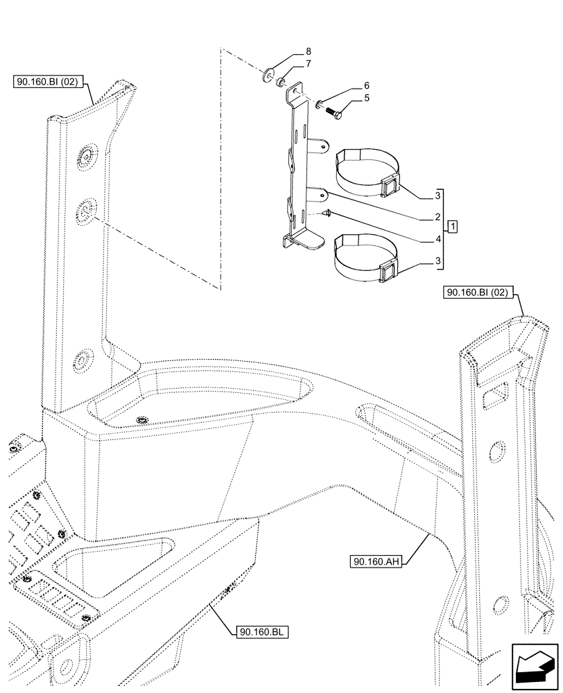 Схема запчастей Case 321F - (05.102.AA) - VAR - 734524 - FIRE EXTINGUISHER (05) - SERVICE & MAINTENANCE