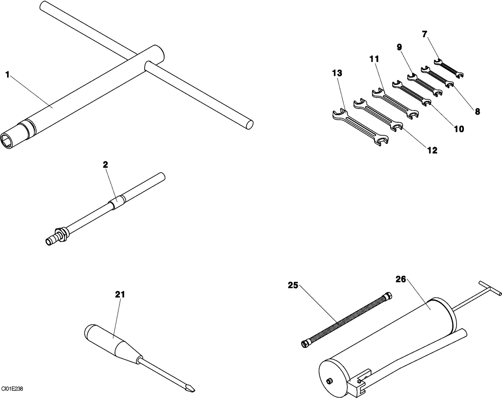 Схема запчастей Case SV208 - (12-029-00[01]) - TOOLS (09) - CHASSIS