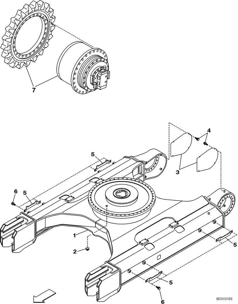 Схема запчастей Case CX330 - (05-01) - UNDERCARRIAGE (11) - TRACKS/STEERING