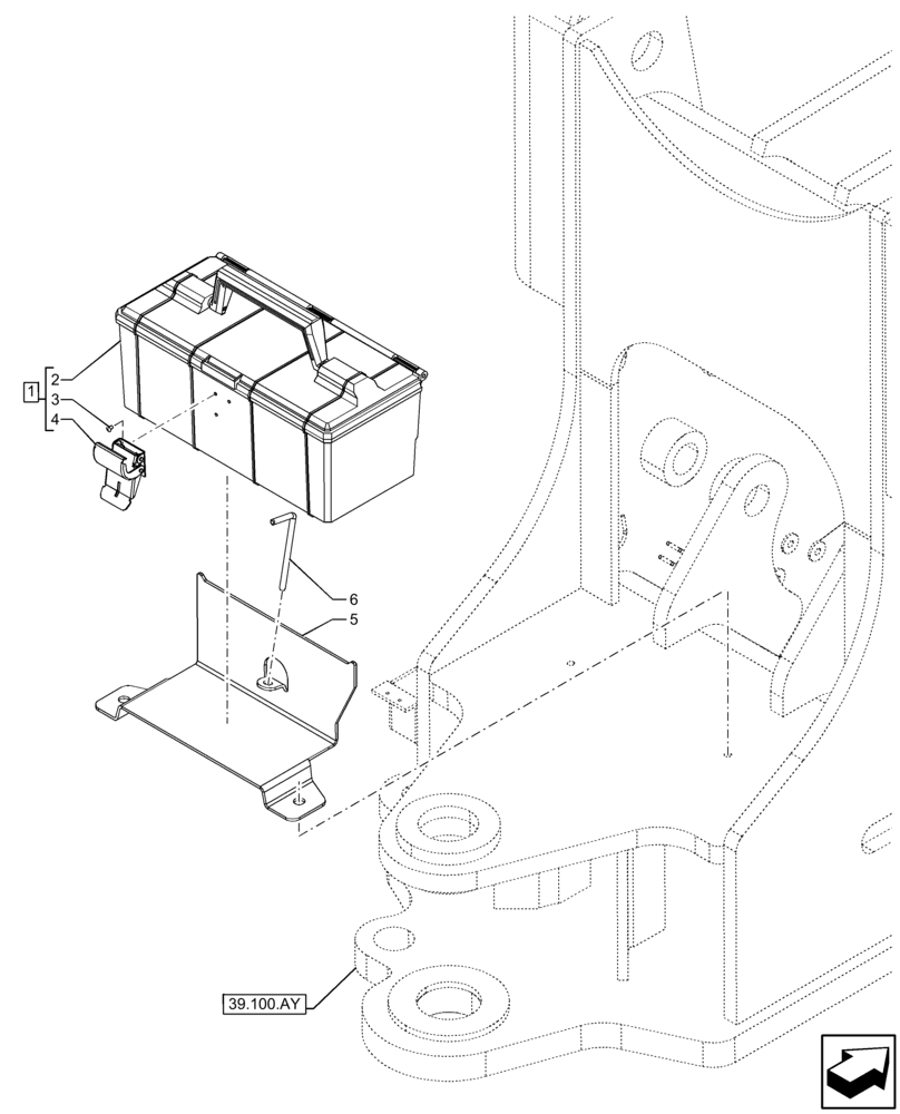 Схема запчастей Case 321F - (88.100.AH) - VAR - 734595 - TOOL BOX (88) - ACCESSORIES