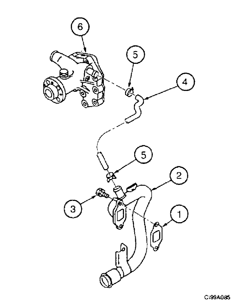 Схема запчастей Case 9007B - (2-16) - WATER CIRCUIT (02) - ENGINE