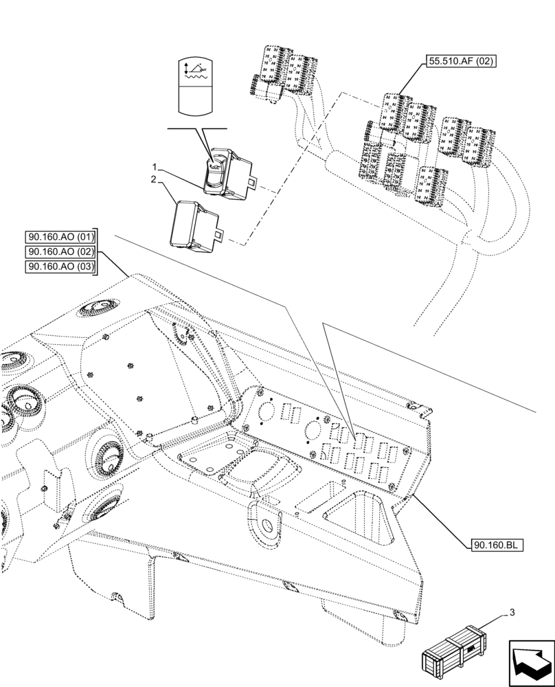 Схема запчастей Case 321F - (55.526.AF) - VAR - 734520 - SWITCH RIDE CONTROL (55) - ELECTRICAL SYSTEMS