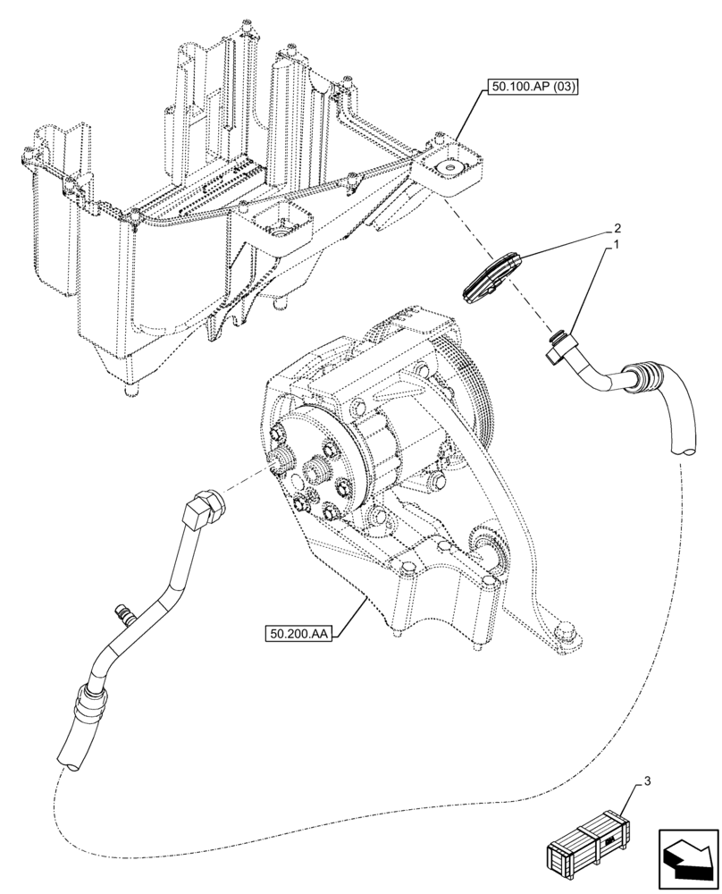 Схема запчастей Case 121F - (50.200.BY) - VAR - 734506 - AIR CONDITIONER, LINE (50) - CAB CLIMATE CONTROL