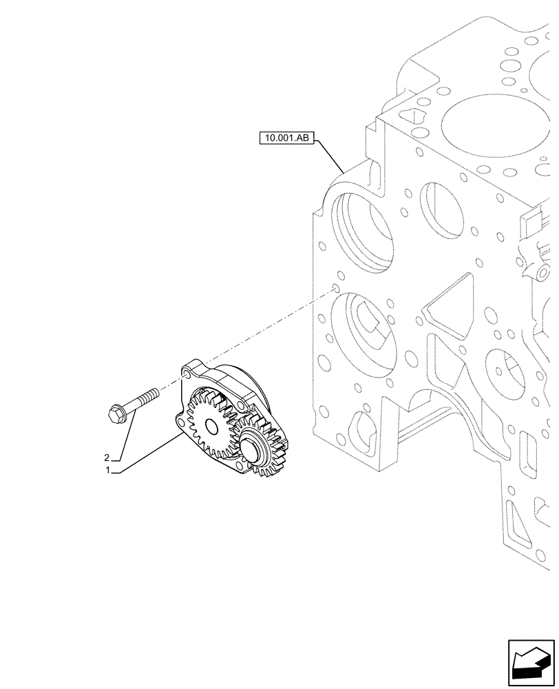 Схема запчастей Case F4HFE6131 B003 - (10.304.AC) - OIL PUMP, ENGINE (10) - ENGINE