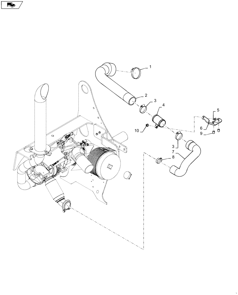 Схема запчастей Case SV250 - (10.202.AK) - AIR CLEANER - AIR INTAKE PARTS (10) - ENGINE