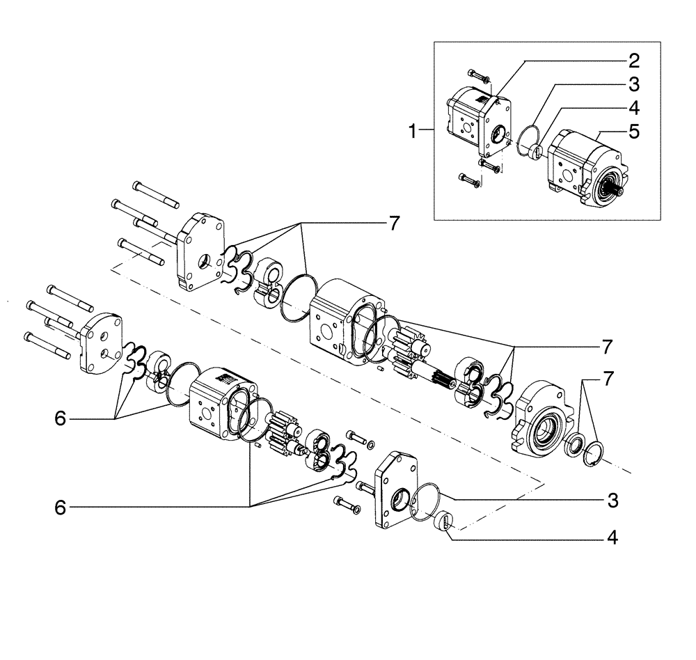 Схема запчастей Case 845B - (08-68[01]) - PUMP, STEERING & BRAKES (08) - HYDRAULICS