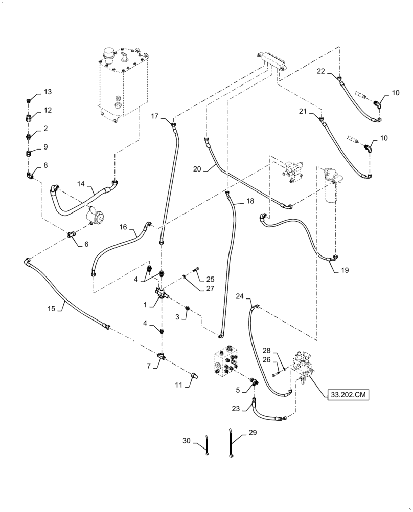 Схема запчастей Case DV210C - (41.200.AO[01]) - HYDRAULIC STEERING LINES, BSN SER# NFNTL2014 (41) - STEERING