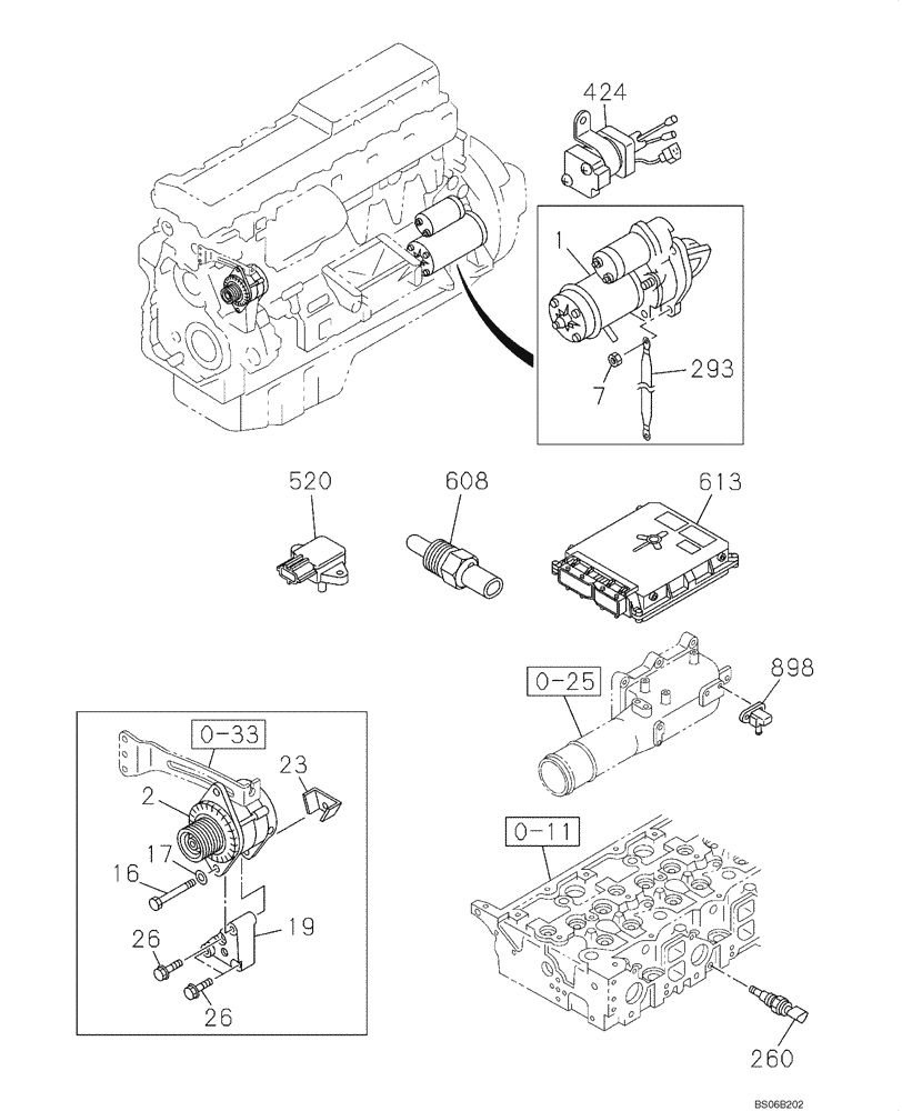 Схема запчастей Case CX700 - (04-060-01[01]) - ELECTRICAL ACCESSORIES - ENGINE (04) - ELECTRICAL SYSTEMS
