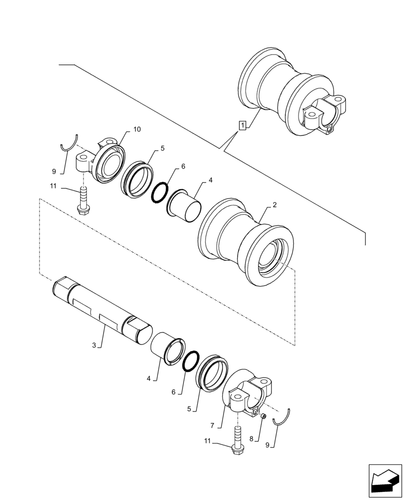 Схема запчастей Case CX250D LC - (48.138.AB[02]) - TRACK ROLLER, COMPONENTS (48) - TRACKS & TRACK SUSPENSION