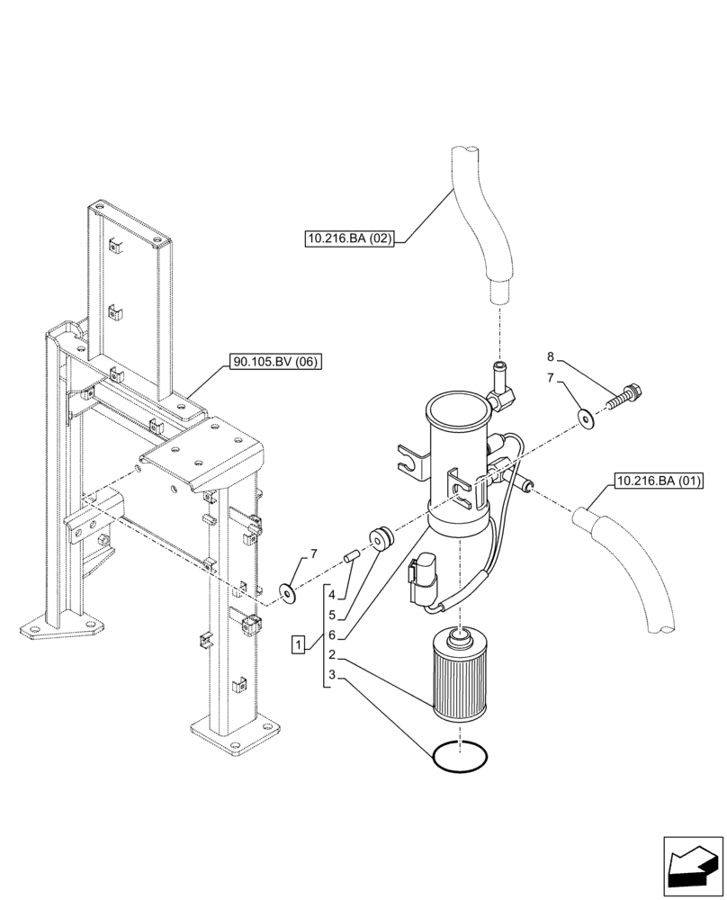 Схема запчастей Case CX250D LC LR - (10.210.AO) - FEED PUMP (10) - ENGINE