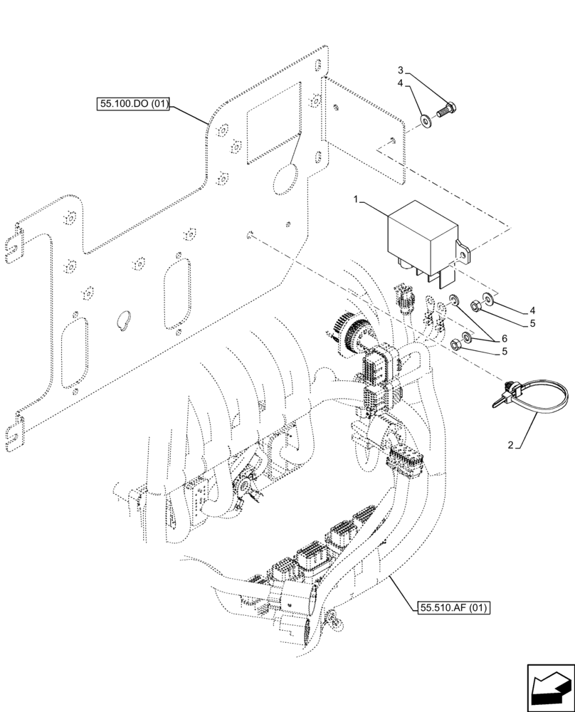 Схема запчастей Case 221F - (55.100.DO[04]) - FUSE, RELAY (55) - ELECTRICAL SYSTEMS