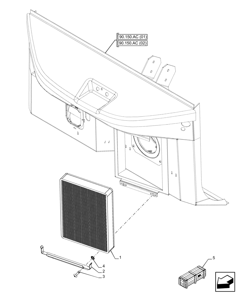 Схема запчастей Case 21F - (50.100.AH) - VAR - 734505, 734506 - HEATING SYSTEM, FILTER (50) - CAB CLIMATE CONTROL