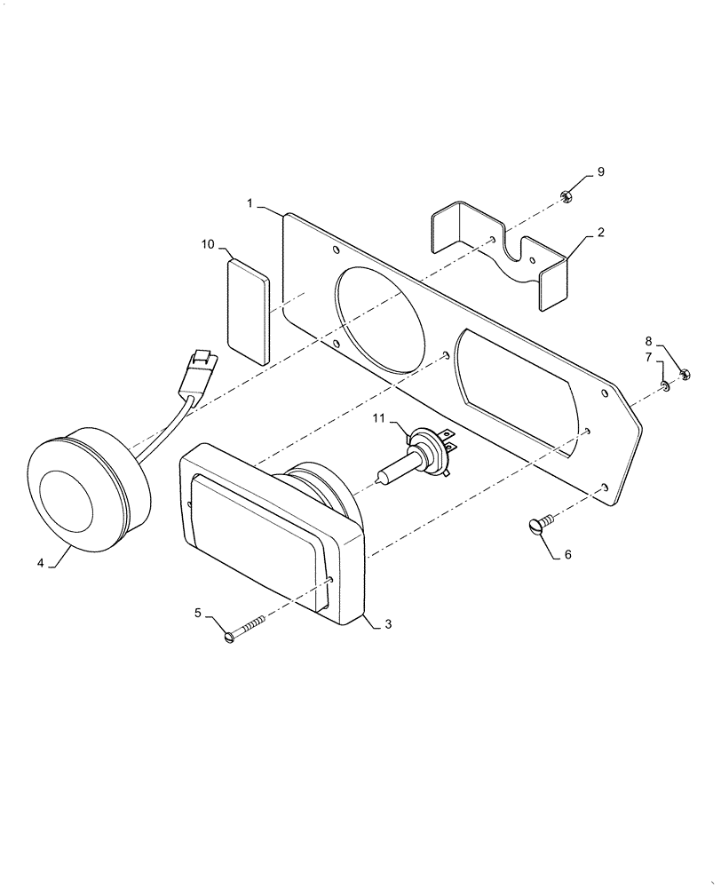 Схема запчастей Case DV210C - (55.404.AQ[02]) - RIGHT SIDE FRONT LIGHT, BSN NFNTL2014 (55) - ELECTRICAL SYSTEMS