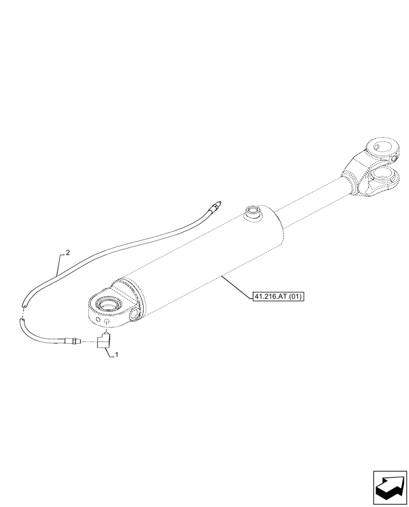 Схема запчастей Case 221F - (71.460.AF[01]) - STEERING CYLINDER, LUBRICATION LINE (71) - LUBRICATION SYSTEM