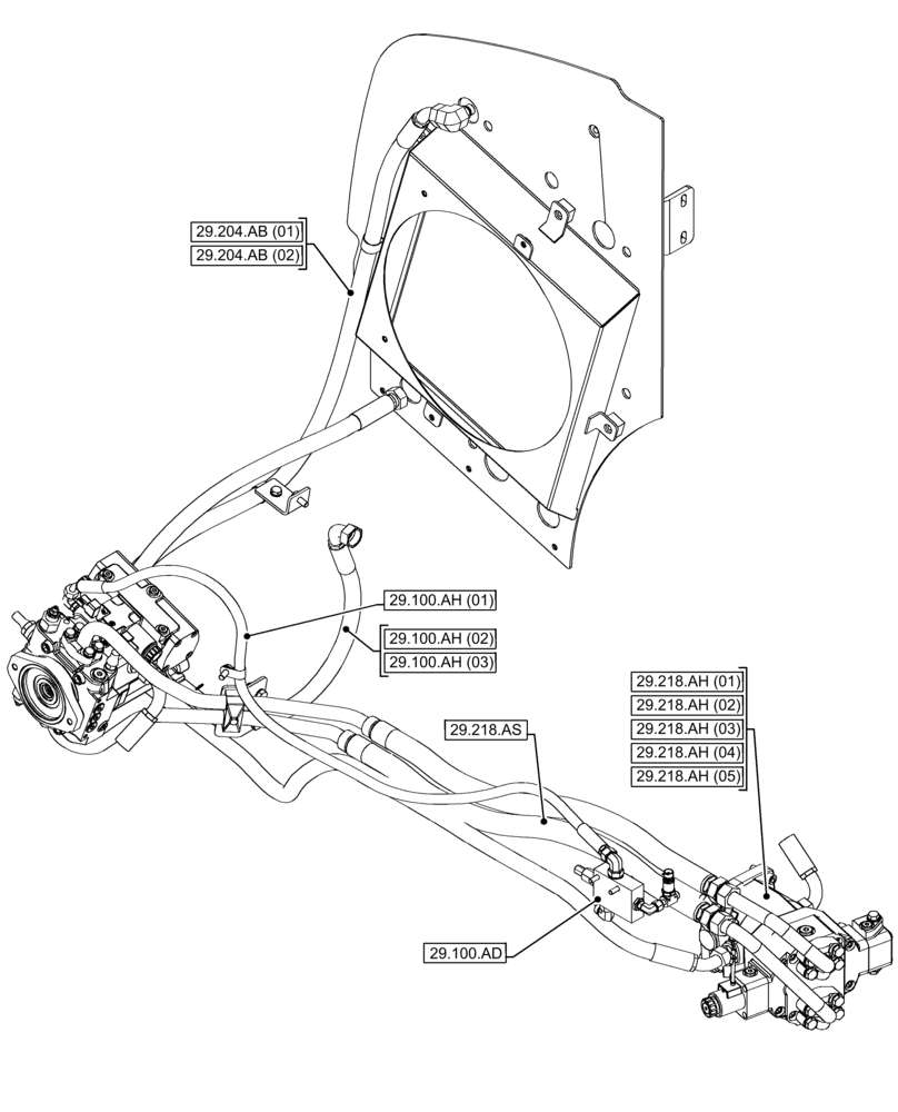Схема запчастей Case 121F - (29.000.00) - SECTION INDEX - IDROSTATID DRIVE (29) - HYDROSTATIC DRIVE