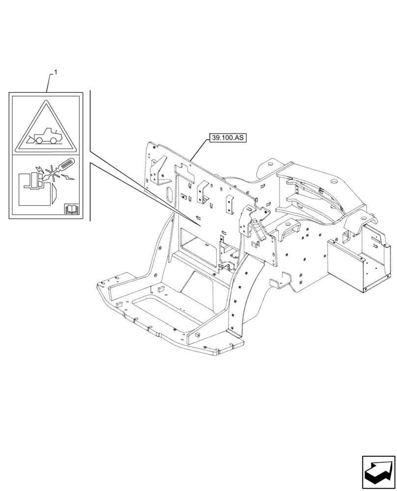 Схема запчастей Case 121F - (90.108.AC[21]) - VAR - 734540, 734541, 734542, 734543, 734544, 734545 - DECALS, WARNING (90) - PLATFORM, CAB, BODYWORK AND DECALS