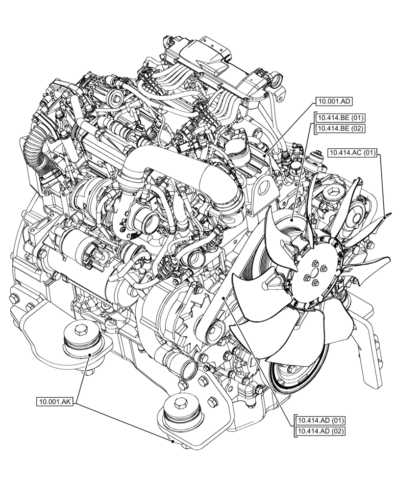 Схема запчастей Case 21F - (00.000.10[01]) - PICTORIAL INDEX - ENGINE (00) - GENERAL & PICTORIAL INDEX