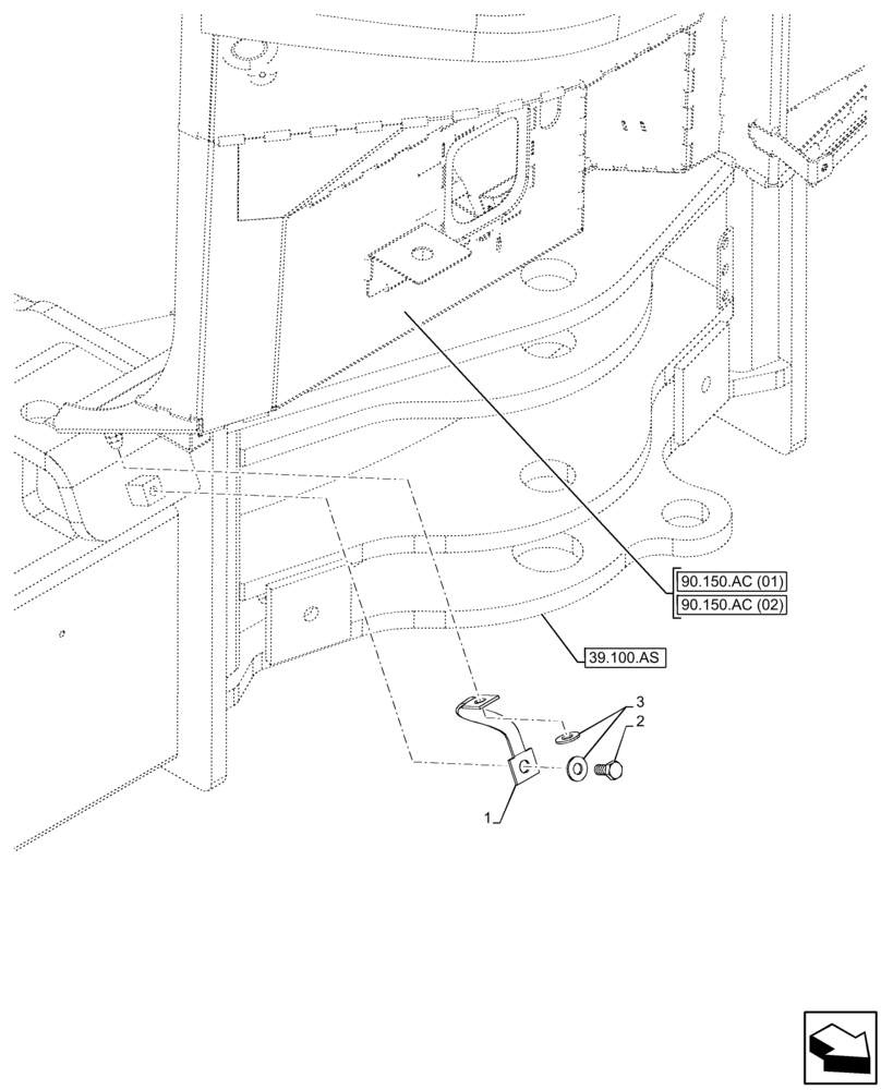 Схема запчастей Case 121F - (55.100.BE[02]) - GROUND CABLE (55) - ELECTRICAL SYSTEMS