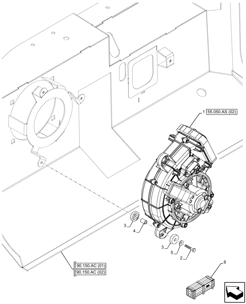 Схема запчастей Case 21F - (55.050.AS[01]) - VAR - 734505, 734506 - HEATING SYSTEM, BLOWER (55) - ELECTRICAL SYSTEMS