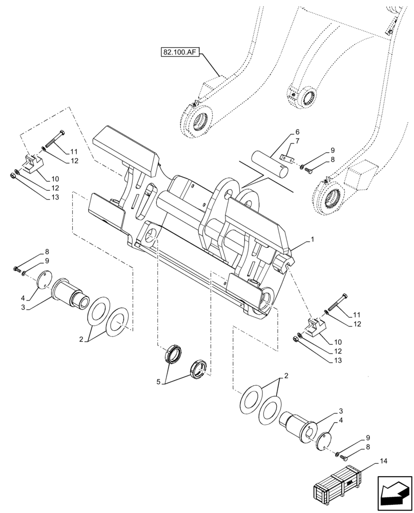 Схема запчастей Case 21F - (82.300.AX[02]) - VAR - 734516 - QUICK COUPLER (82) - FRONT LOADER & BUCKET