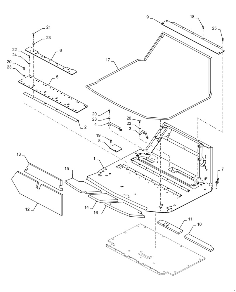 Схема запчастей Case DV210C - (90.160.AS) - CAB FLOOR PANEL INSTALLATION (90) - PLATFORM, CAB, BODYWORK AND DECALS