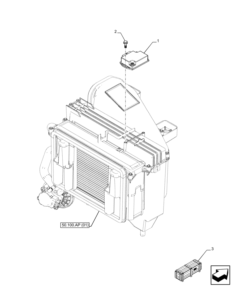 Схема запчастей Case 221F - (55.050.AK) - VAR - 734505, 734506 - HEATING SYSTEM, CONTROL UNIT, MODULE (55) - ELECTRICAL SYSTEMS