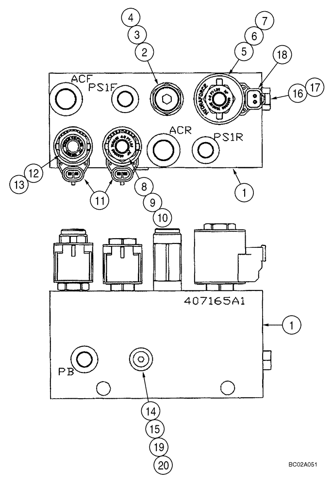 Схема запчастей Case 821C - (08-47) - VALVE ASSY - COMBINATION (08) - HYDRAULICS