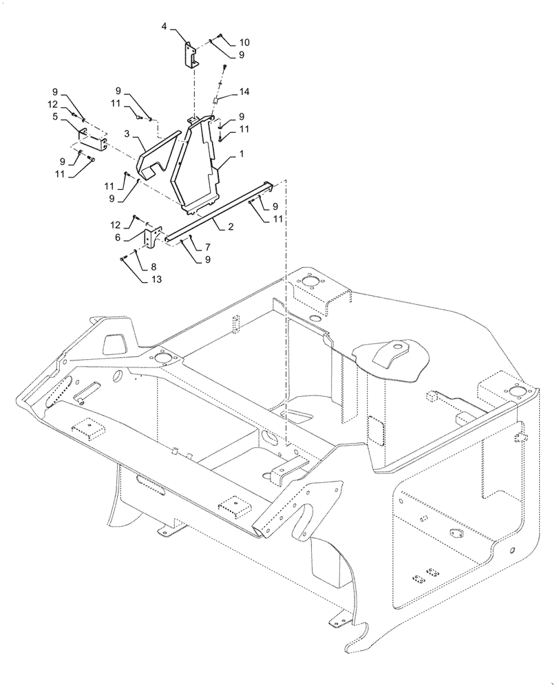 Схема запчастей Case DV210D - (10.414.BE) - ENGINE BELT GUARD (10) - ENGINE